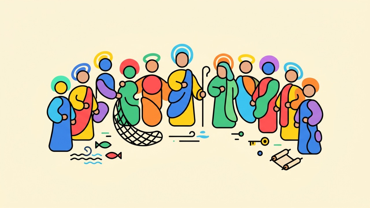 Ilustração do artigo Nomes dos 12 Apóstolos: História e Etimologia