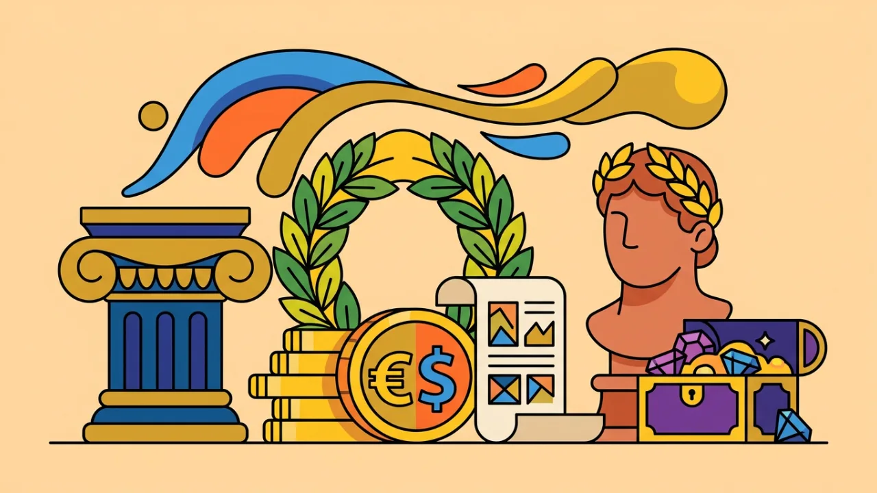Ilustração do artigo Nomes Gregos e Latinos Ligados à Riqueza e Sucesso Financeiro